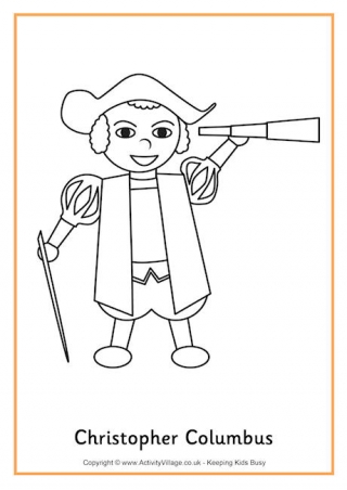 Christopher Columbus Colouring Page