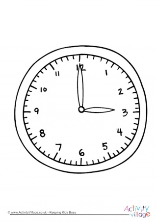 clock coloring page