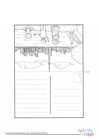 CN Tower Colouring Postcard