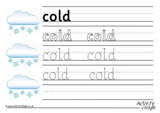 Cold Handwriting Worksheet