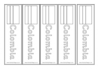 Colombia Bookmark