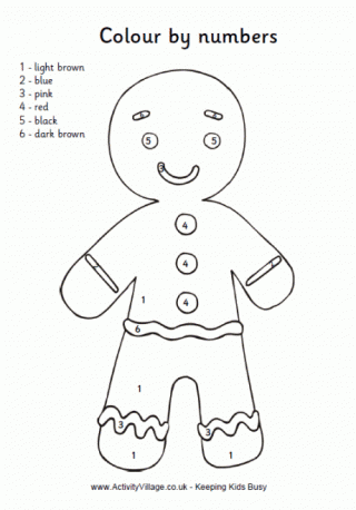 Colour By Numbers Gingerbread Man