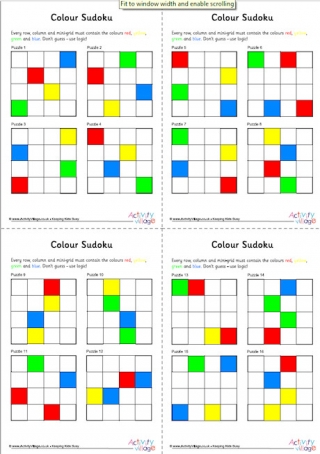 sudoku colour 4x4 pack
