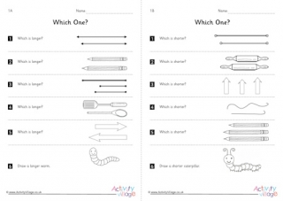 Comparing Height Worksheets Set 1