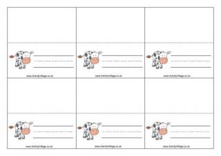 Cow Place Cards