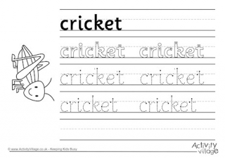 Cricket Handwriting Worksheet
