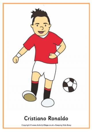 Cristiano Ronaldo Coloring Pages for Kids - Printable Soccer