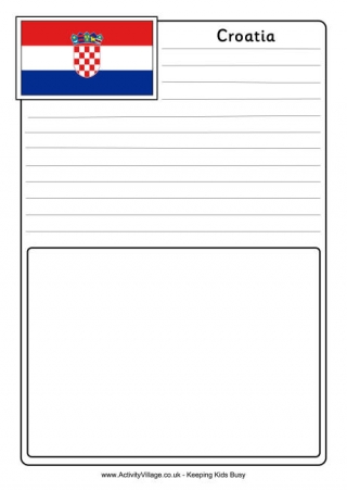 Croatia Flag Colouring Page