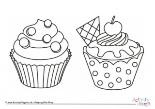 Download Cupcake Colouring Page
