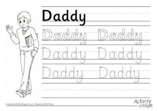 Daddy Handwriting Worksheet