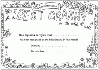 Grandparents' Day Colouring Pages