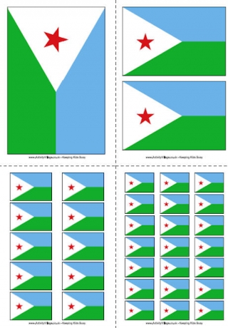 Djibouti Flag Printable