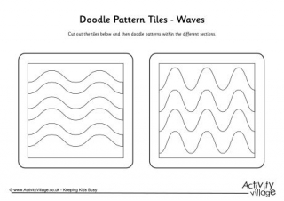 Doodle Pattern Tiles - Waves