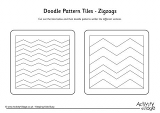 Doodle Pattern Tiles - Zigzags