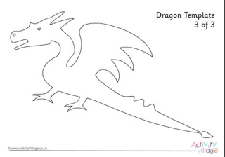 simple dragon outline for kids