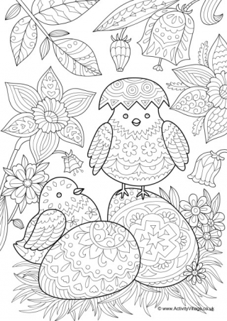 Basket of Easter Eggs Colouring Page