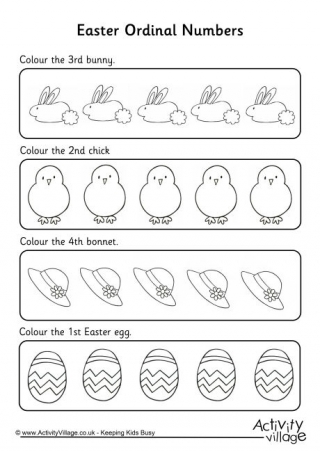 Easter Ordinal Numbers Worksheet 2