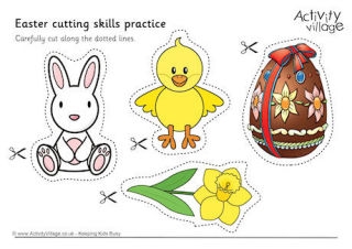 Happy Easter Scissors Skill Book for kids: Funny Cutting Practice