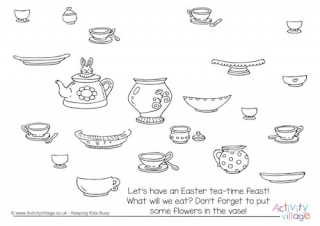 Easter Tea Doodle Page