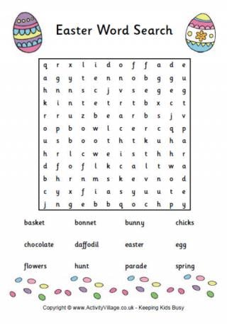 easter word puzzles