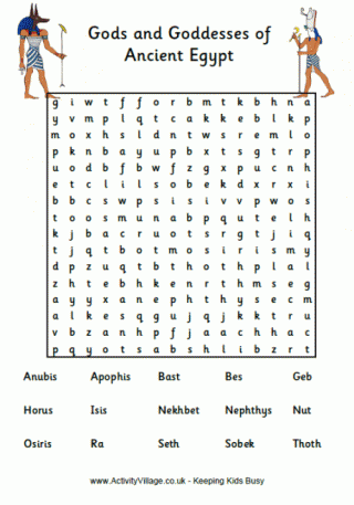 Ancient Egypt Word Search