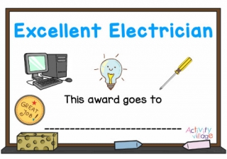 Excellent Electrician Certificate