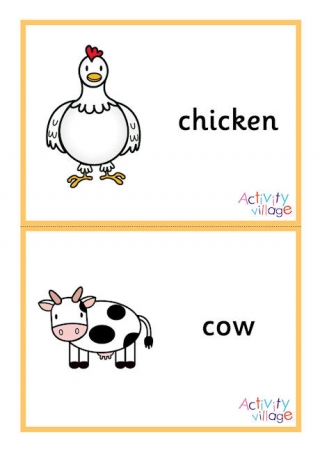 printable farm animal flashcards for kids