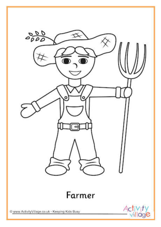 Farmer Colouring Page 3