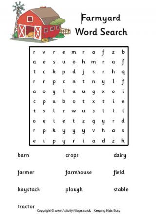 Farm Word Search