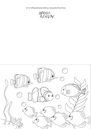 Fish Scene Colouring Card