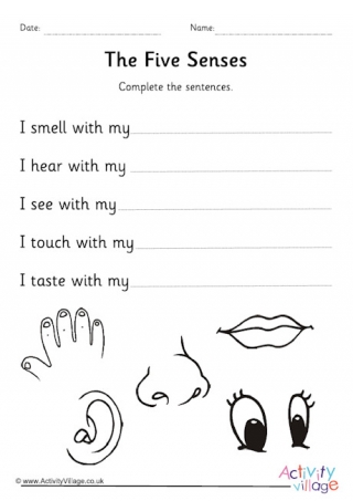 Free Printable 5 Senses Worksheet For Preschool - In The Playroom