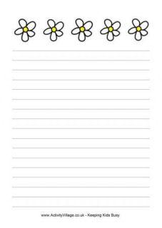Writing Paper Printable for Children