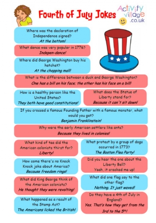 Fourth of July Jokes Printable