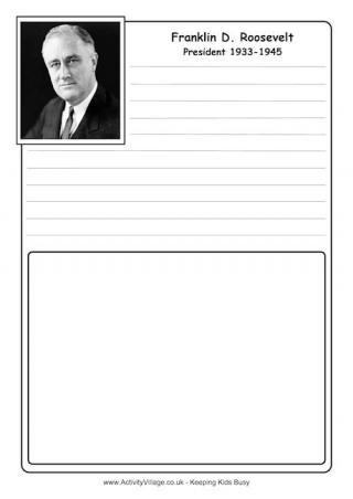 Franklin D Roosevelt Notebooking Page