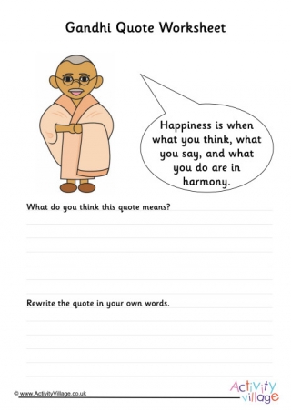 Gandhi Quote Worksheet 1