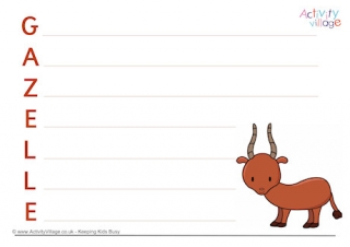 Gazelle Acrostic Poem Printable