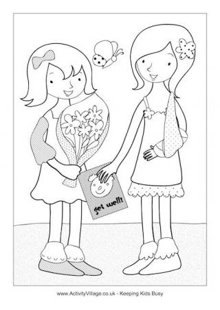 Get Well Soon Colouring Pages