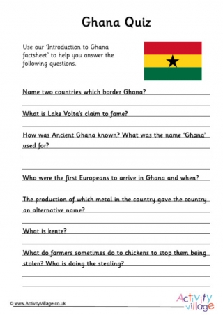 Ghana Facts And Printables For Kids