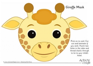 Giraffe Printable Mask Animal Masks for Kids Party Printable
