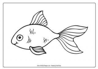 Goldfish Bowl Colouring Page