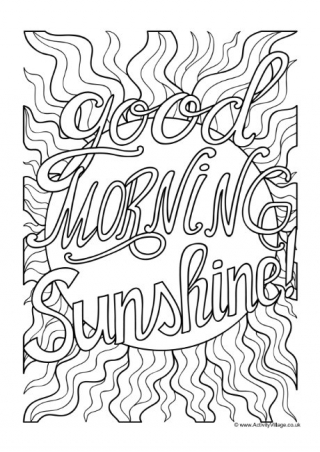 Good Morning Sunshine Colouring Page