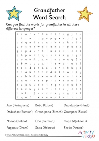 grandmother word search