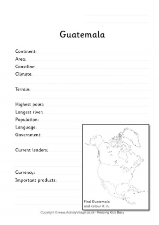 Guatemala Fact Worksheet