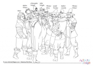 Gunpowder Plotters Colouring Page