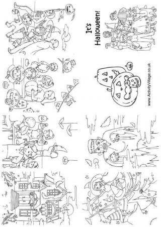 halloween colouring pages