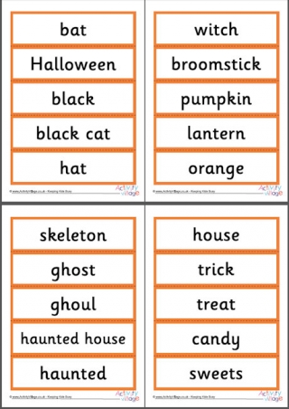 Halloween Word Cards