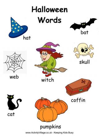 Halloween Word Wall Vocabulary