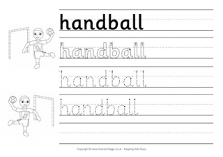 Handball Handwriting Worksheet