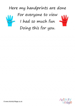 Handprint Poem Printables