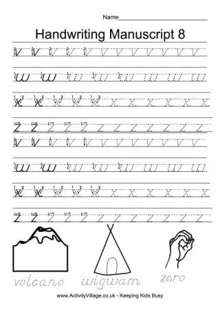 manuscript handwriting practice sheets for adults